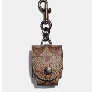 COACH earbud case bag charm